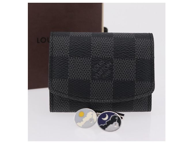 LOUIS VUITTON Damier Graphite Abotoaduras LV - vista 12