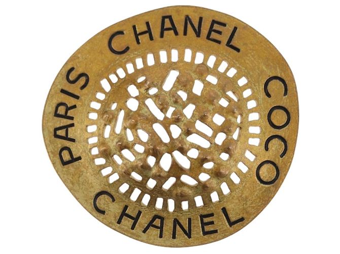 CHANEL Brooch metal Gold Tone CC - vista 2