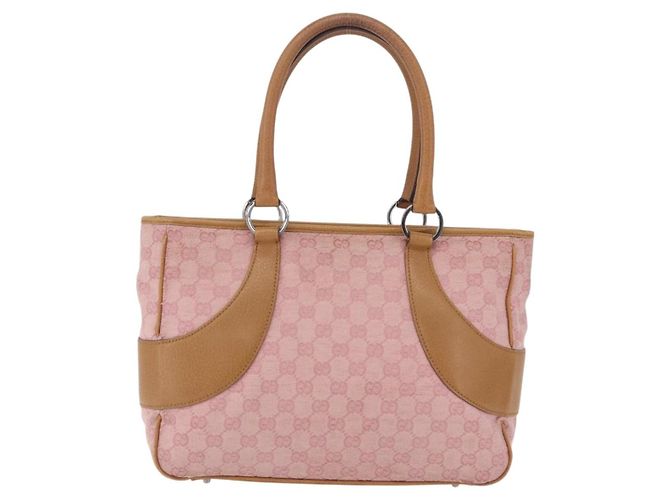 GUCCI GG Canvas Hand Bag Pink Silver 113011 - vista 2