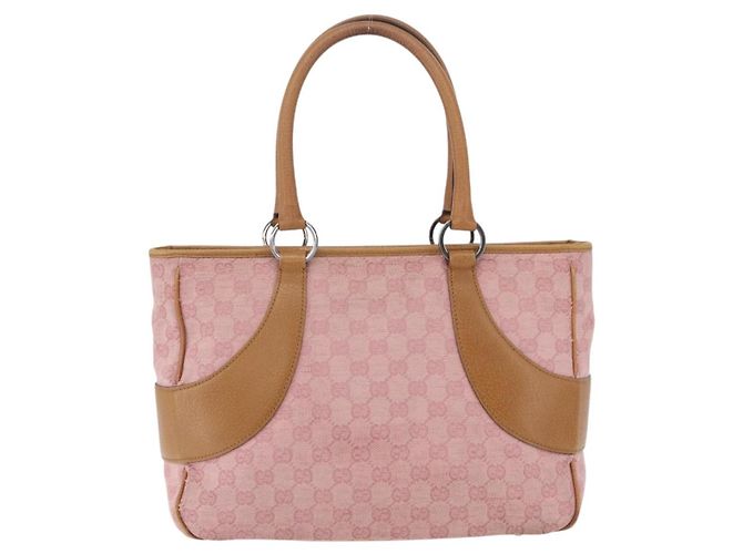 GUCCI GG Canvas Hand Bag Pink Silver 113011 - vista 3