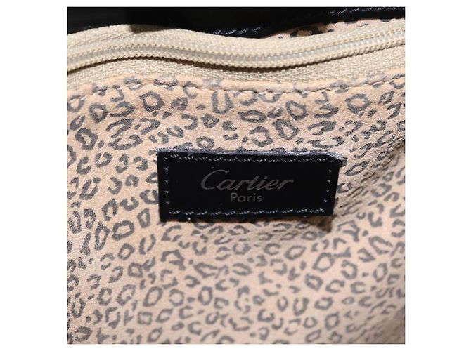 Panthère Cartier PANTHERE Shoulder Bag Leather Black Silver - vista 16