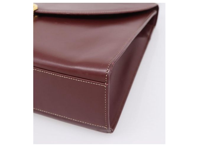 Cartier Must Line Hand Bag Leather Bordeaux Gold - vista 10