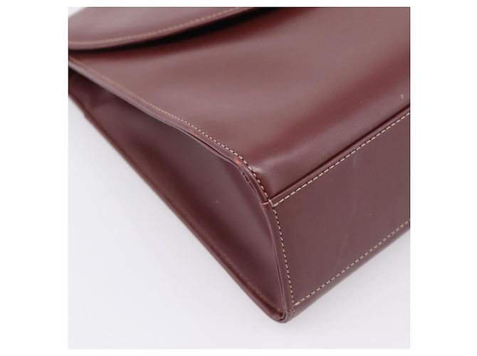 Cartier Must Line Hand Bag Leather Bordeaux Gold - vista 11