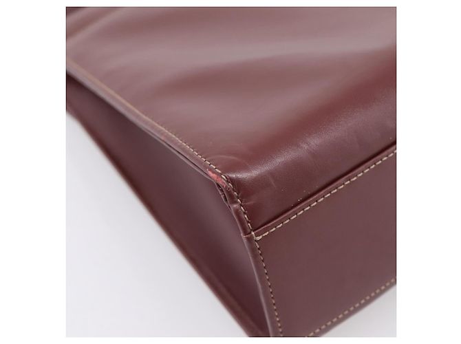 Cartier Must Line Hand Bag Leather Bordeaux Gold - vista 13