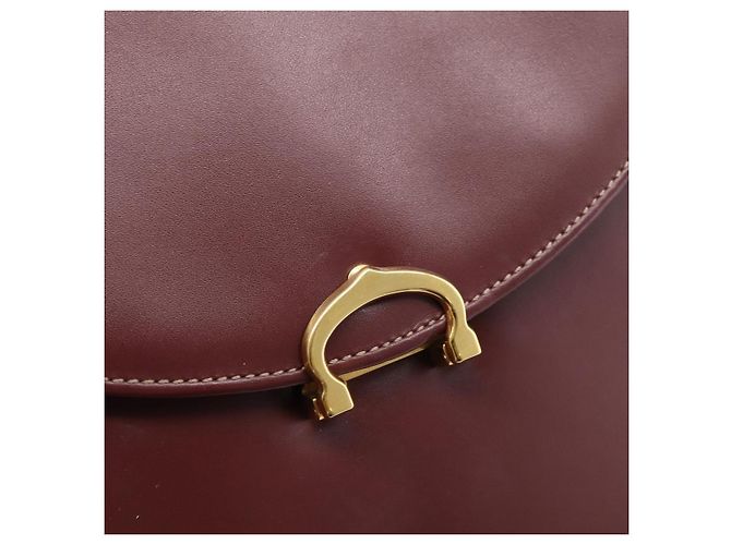 Cartier Must Line Hand Bag Leather Bordeaux Gold - vista 14