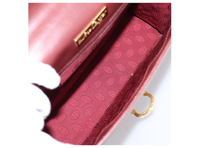 Cartier Must Line Hand Bag Leather Bordeaux Gold - vista 17