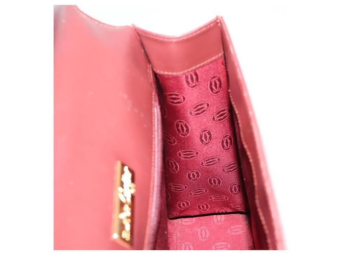 Cartier Must Line Hand Bag Leather Bordeaux Gold - vista 19