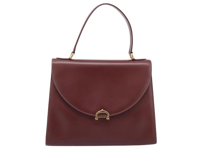 Cartier Must Line Hand Bag Leather Bordeaux Gold - vista 2