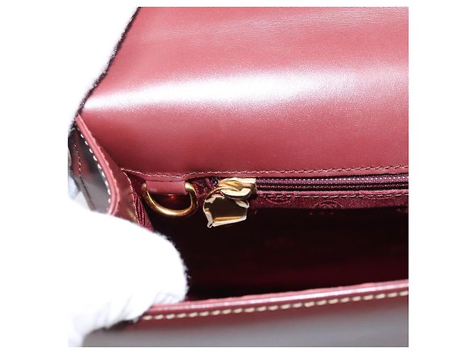 Cartier Must Line Hand Bag Leather Bordeaux Gold - vista 20
