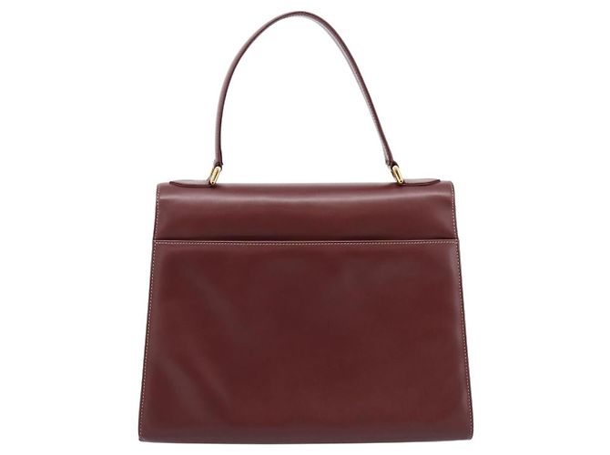 Cartier Must Line Hand Bag Leather Bordeaux Gold - vista 3