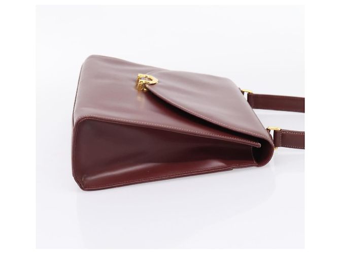 Cartier Must Line Hand Bag Leather Bordeaux Gold - vista 5