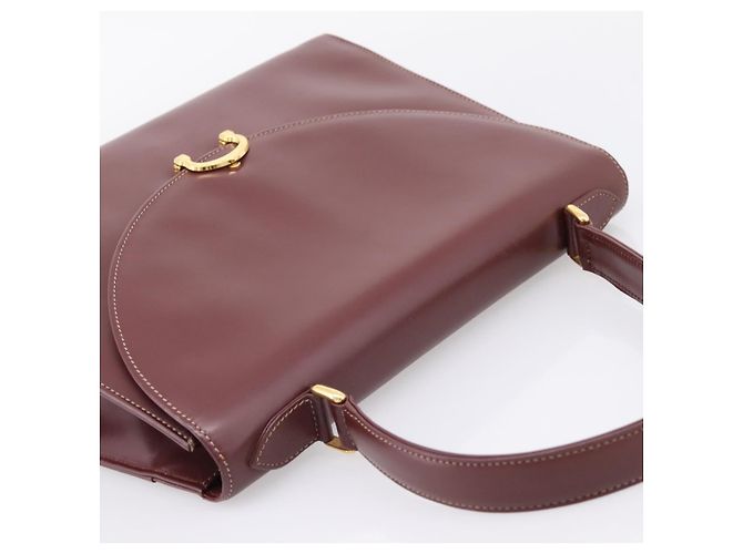 Cartier Must Line Hand Bag Leather Bordeaux Gold - vista 6
