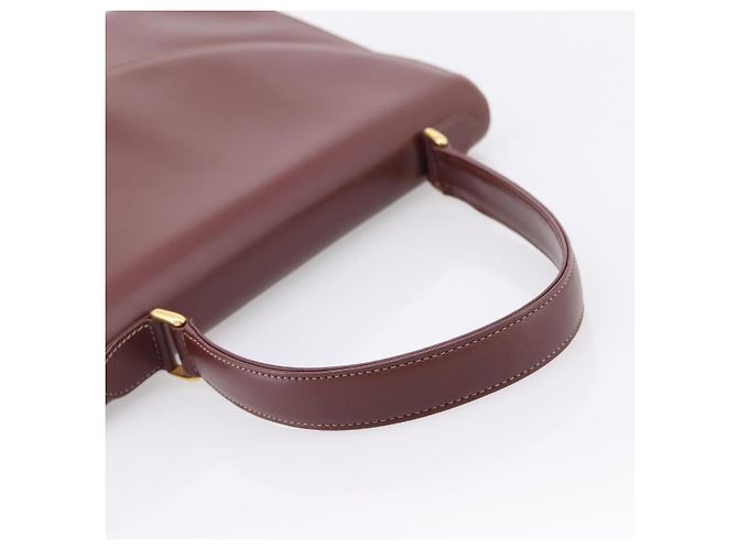 Cartier Must Line Hand Bag Leather Bordeaux Gold - vista 7