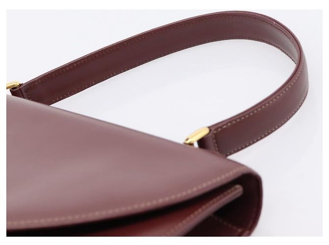 Cartier Must Line Hand Bag Leather Bordeaux Gold - vista 8