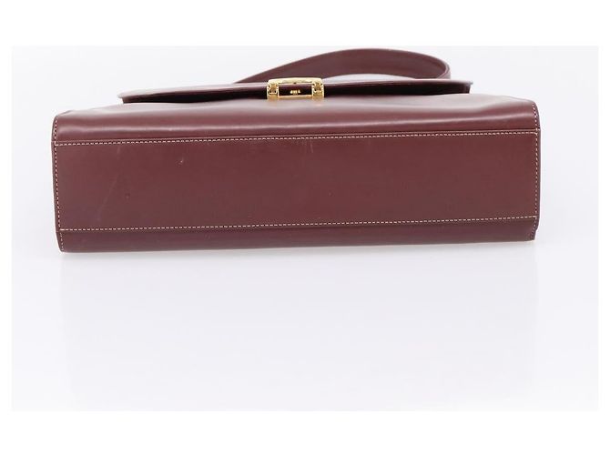Cartier Must Line Hand Bag Leather Bordeaux Gold - vista 9