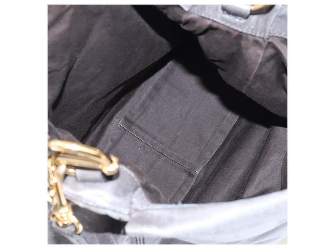 Miu Miu Hand Bag Leather 2way Gray Gold - vista 11