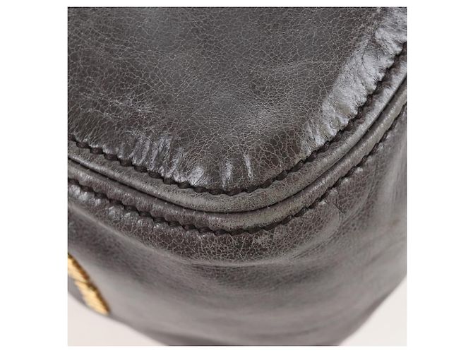 Miu Miu Hand Bag Leather 2way Gray Gold - vista 18