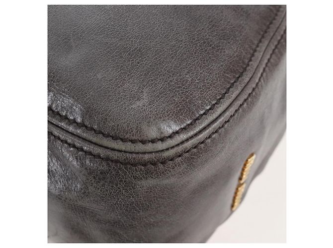 Miu Miu Hand Bag Leather 2way Gray Gold - vista 21