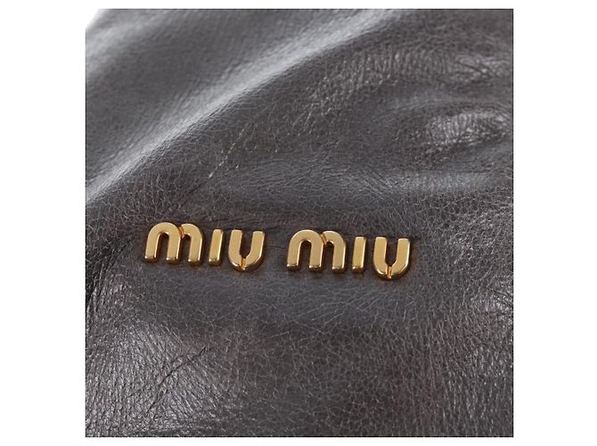 Miu Miu Hand Bag Leather 2way Gray Gold - vista 22
