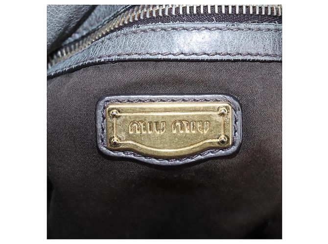 Miu Miu Hand Bag Leather 2way Gray Gold - vista 24