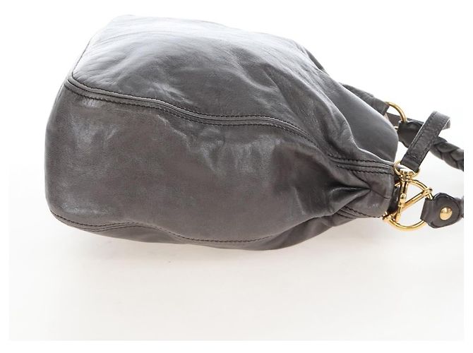 Miu Miu Hand Bag Leather 2way Gray Gold - vista 4