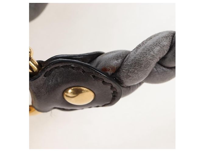 Miu Miu Hand Bag Leather 2way Gray Gold - vista 9