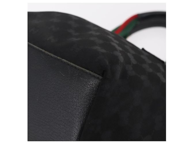 GUCCI GG Canvas Web Sherry Line Hand Bag Nylon Black 131228 - vista 12