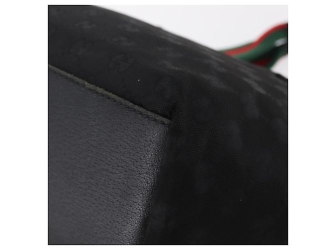 GUCCI GG Canvas Web Sherry Line Hand Bag Nylon Black 131228 - vista 14