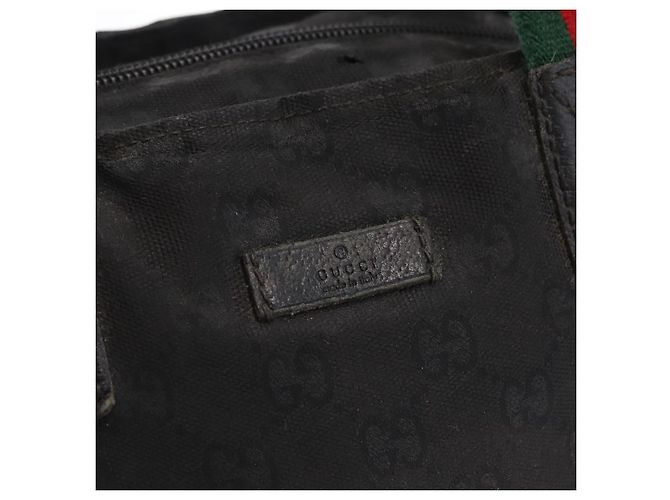 GUCCI GG Canvas Web Sherry Line Hand Bag Nylon Black 131228 - vista 15
