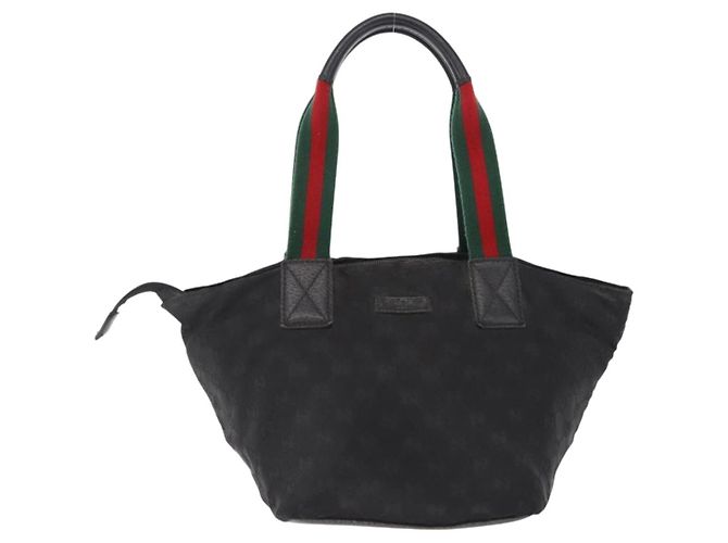 GUCCI GG Canvas Web Sherry Line Hand Bag Nylon Black 131228 - vista 2