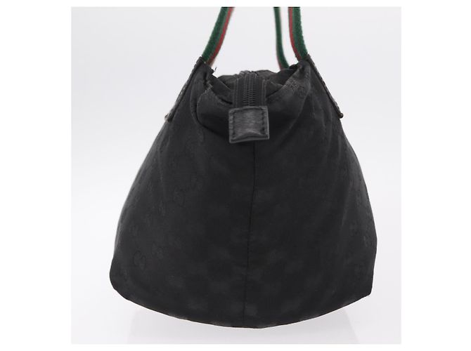 GUCCI GG Canvas Web Sherry Line Hand Bag Nylon Black 131228 - vista 4