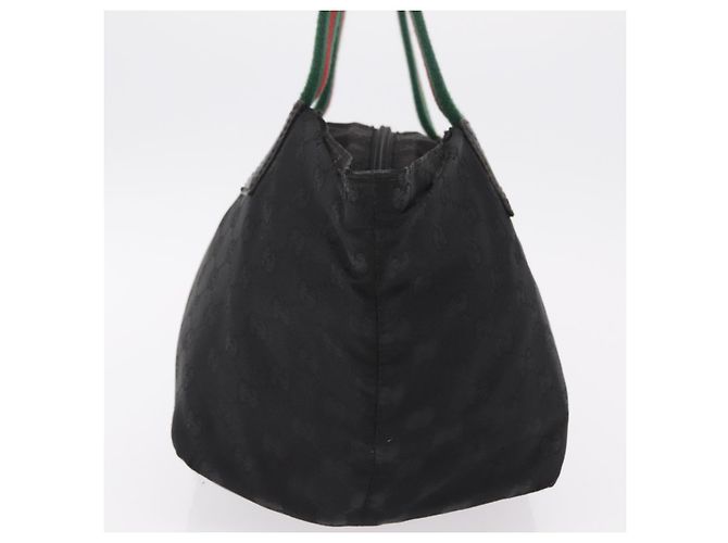 GUCCI GG Canvas Web Sherry Line Hand Bag Nylon Black 131228 - vista 5