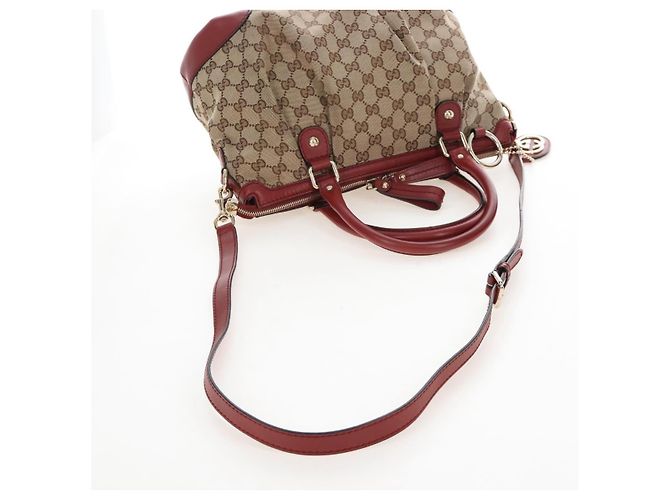 GUCCI GG Canvas Hand Bag 2way Beige Gold 247902 - vista 10