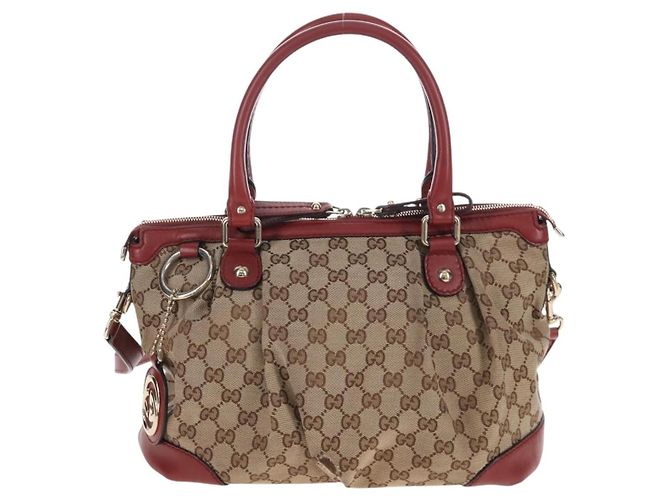 GUCCI GG Canvas Hand Bag 2way Beige Gold 247902 - vista 2