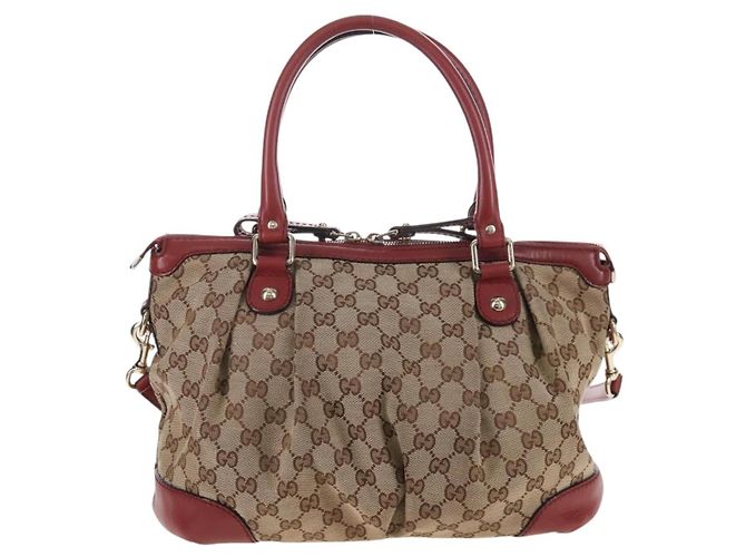 GUCCI GG Canvas Hand Bag 2way Beige Gold 247902 - vista 3