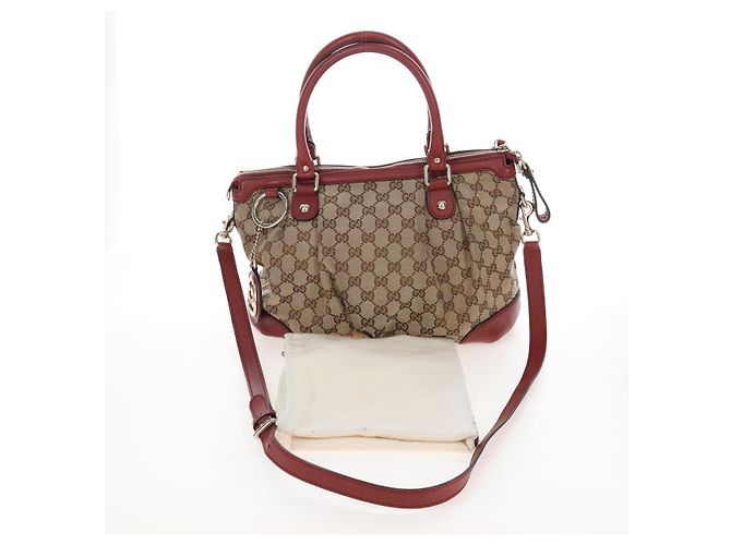 GUCCI GG Canvas Hand Bag 2way Beige Gold 247902 - vista 32