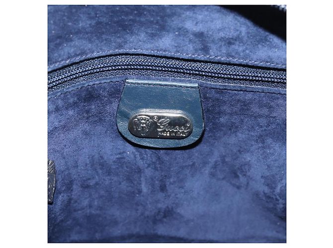 GUCCI Shoulder Bag Leather Navy Silver 007 37 4916 - vista 16