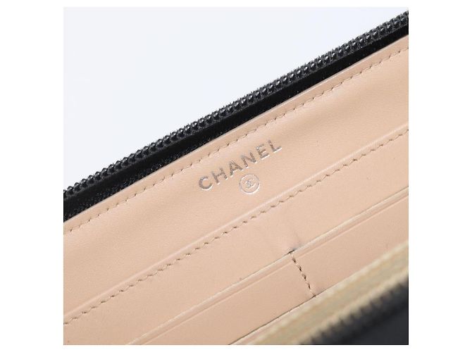 CHANEL Long Wallet Caviar Skin Black Silver CC - vista 15