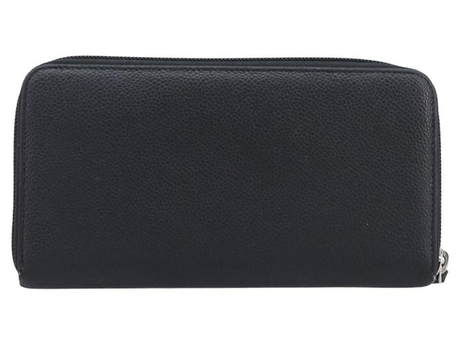 CHANEL Long Wallet Caviar Skin Black Silver CC - vista 3