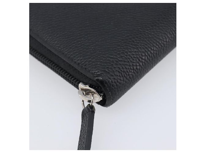 CHANEL Long Wallet Caviar Skin Black Silver CC - vista 9