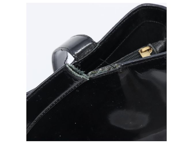CHANEL Tote Bag Patent Leather Black Gold CC - vista 10