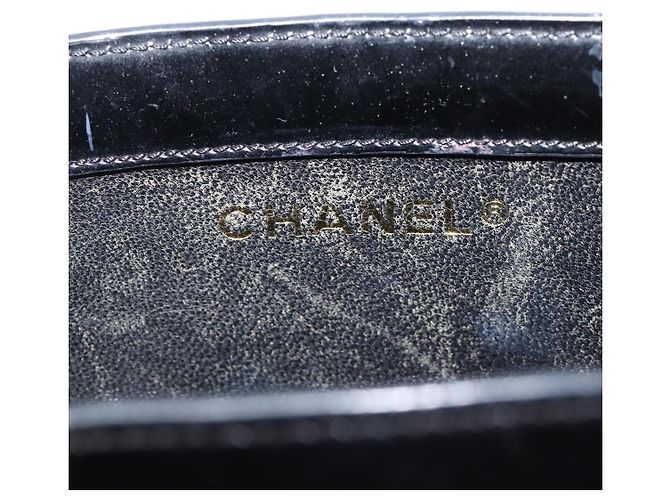 CHANEL Tote Bag Patent Leather Black Gold CC - vista 18