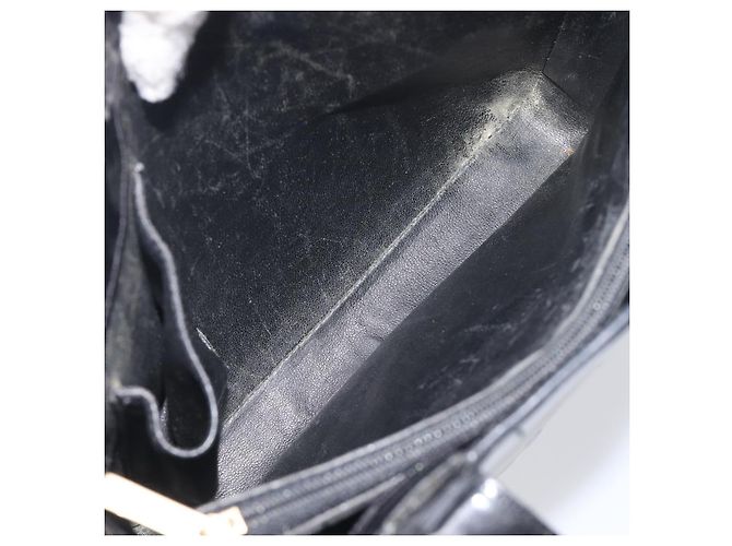 CHANEL Tote Bag Patent Leather Black Gold CC - vista 19