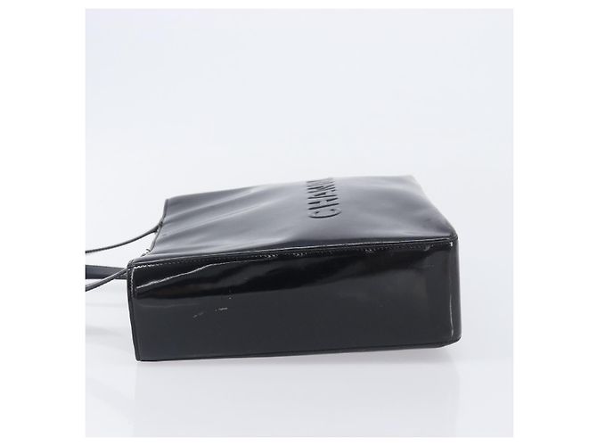 CHANEL Tote Bag Patent Leather Black Gold CC - vista 5