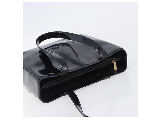 CHANEL Tote Bag Patent Leather Black Gold CC - vista 7