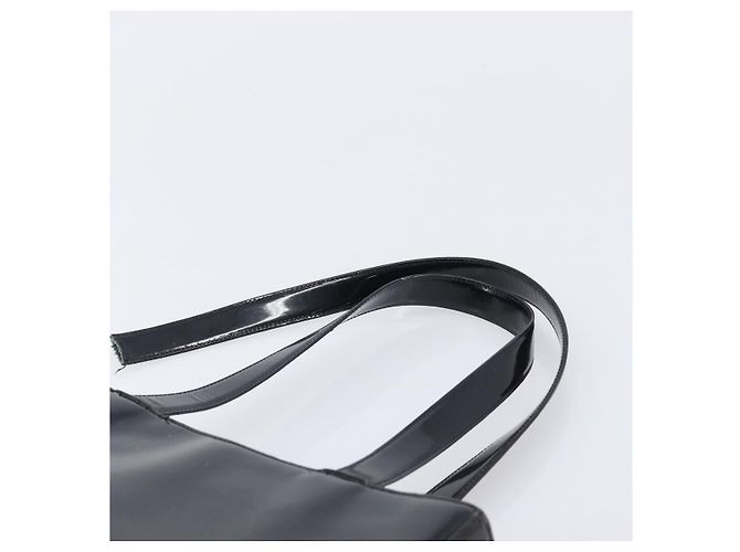 CHANEL Tote Bag Patent Leather Black Gold CC - vista 9