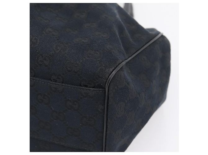 GUCCI GG Canvas Sukey Hand Bag Black Gold 211944 - vista 10