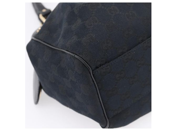 GUCCI GG Canvas Sukey Hand Bag Black Gold 211944 - vista 11