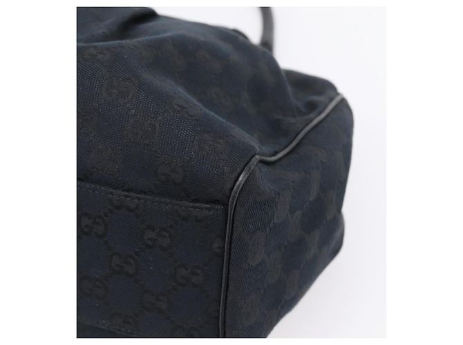 GUCCI GG Canvas Sukey Hand Bag Black Gold 211944 - vista 12