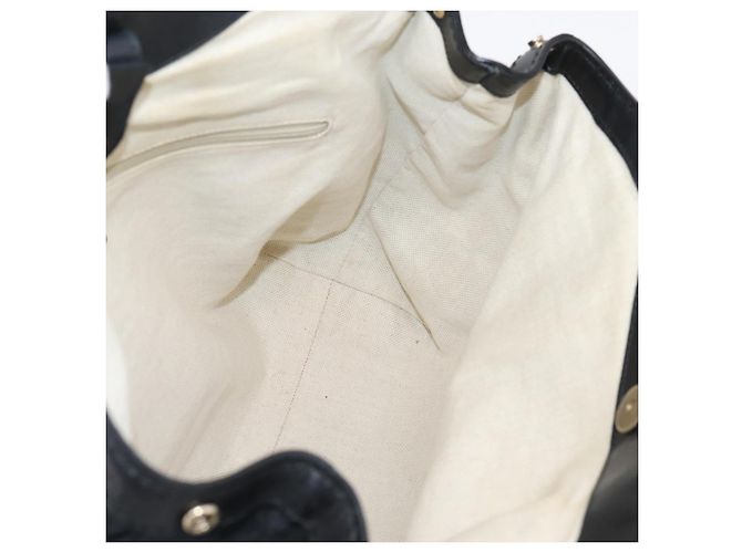 GUCCI GG Canvas Sukey Hand Bag Black Gold 211944 - vista 17